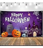 XtraLarge, Happy Halloween Banner - Purple, 72x44 Inch | Happy Halloween Backdrop for Halloween P...
