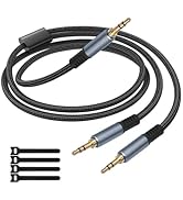 1/8" TRS Stereo Splitter Cable 3.3FT, Black, Male to Dual Male, 3.5mm Y-Splitter Stereo Audio Cab...