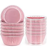 Caperci Pink Foil Cupcake Muffin Liners Standard Size Baking Cups 150-Pack - Premium Greaseproof ...