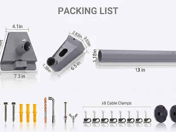 Starlink packing list: Brackets, Long Pole, Hardware, Drill Bit.
