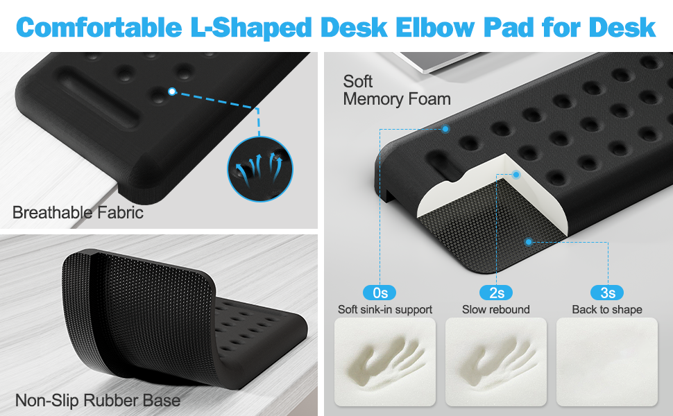 L-Shaped Desk Elbow Pads for Desk