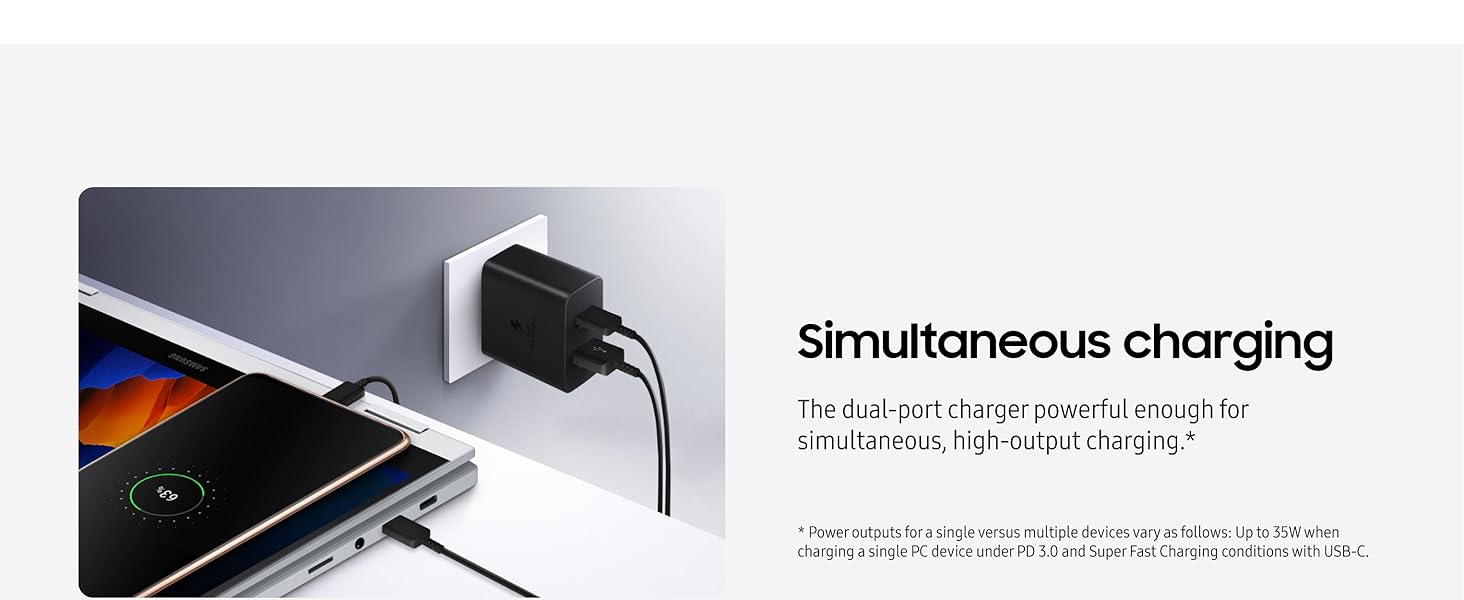 Samsung 35W Duo Wall Charger Adapter Black
