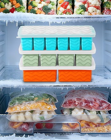 3-Pack Silicone Freezer Trays with Lid