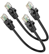 ApoJodly Short Ethernet Cable 0.5FT 2-Pack, Cat6 Patch Cable 6 inch Cord (Cat 6 Cable, Internet R...