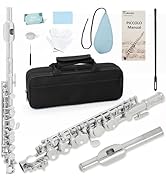 Kmise Closed Hole C Piccolo, Professional Nickel Silver Body with Bronze Finish, Includes Gig Bag...