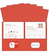 Two Pocket Folders, PANDRI 50 Pack 2 Pocket Folders, Letter Size Paper File Folder for School Off...