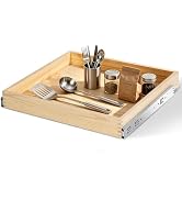 Lydesy Wooden Pull Out Cabinet Organizer 24" W x 21" D x 3" H Solid Wood Drawer with Soft Close S...