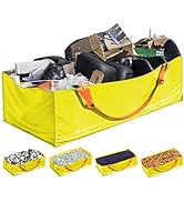 Skywin Dumpster Bag - 1 Pack Yellow Large Foldable and Reusable Trash Bag for Waste Management, M...