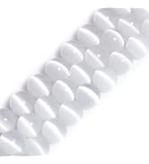 HAAMIIQII 45pcs 8mm White Cat Eye Beads Round Loose Gemstone Beads for Jewelry Making Strand 15 Inch