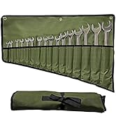 BLIRITEL 16 Pockets Wrench Roll Up Pouch, Wrench Roll Organizer and Tool Storage, Rolled Tool Pou...