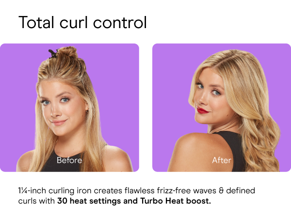 Conair ceramic curling iron hair 1.25 1 1/4 inch barrel styling even heat dual voltage setting