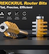 REKCKRUL Professional Reversible Finger Joint Router Bit 1/2 Inch Shank - Carbide Tipped Woodwork...
