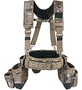 MELOTOUGH Camo Tool Belt with Suspenders Camouflage Tool Bag Supenders Framers Comb Apron Tool Be...