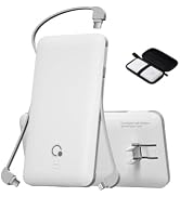 Brand Q Portable Charger with Built-in Cables and AC Wall Plug,Slim USB C Travel Essential Power ...