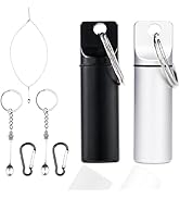 Morn Light 2 Pack Travel Pill Box with Keychain Necklace Spoon Portable Small Pill Case Waterproo...