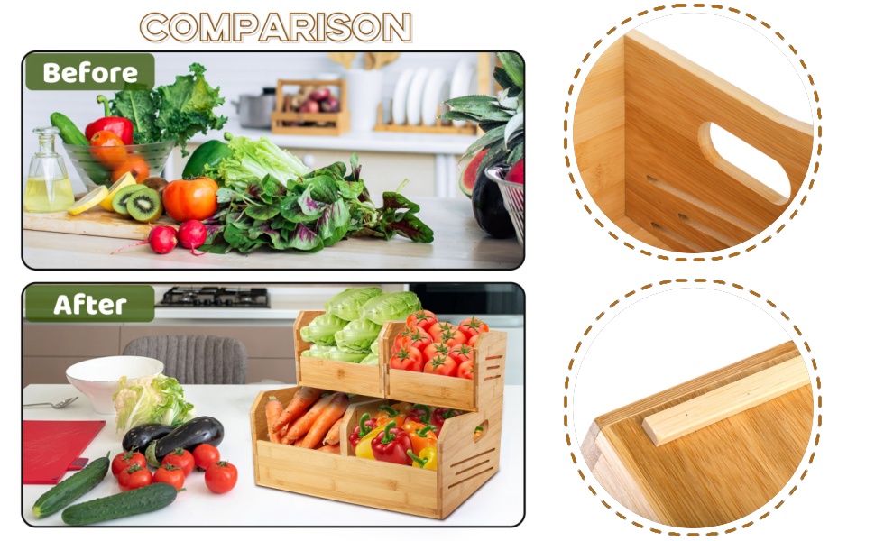 4 Compartment Potato and Onion Storage Baskets