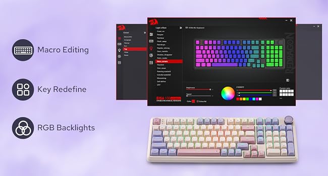 Redragon K768 PRO wireless gaming keyboard software macros and RGB for easy customization