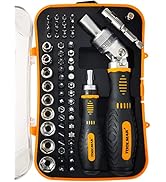 Ratcheting Screwdriver Set TOOLMAK 61pcs Socket Set & Magnetic Screwdriver Bit Set with Rotatable...