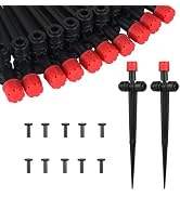 25 Pcs Drip Irrigation Emitters with Stake - Adjustable Drip Emitter Stream for 1/4