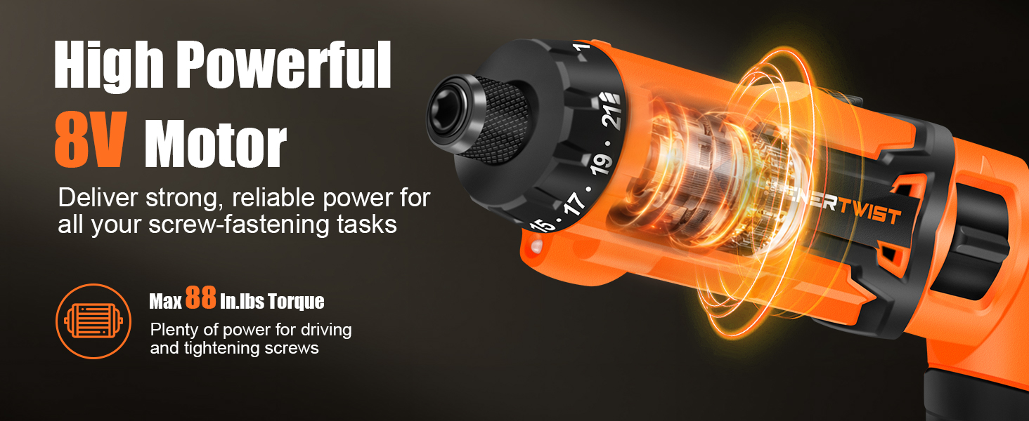 8V Cordless Electric Screwdriver Set with 1Hr Fast Rechargeable
