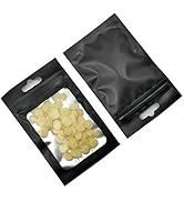 PABCK 100 Pack Resealable Matte Black Zipper Lock Window Bags with Euro Hang Hole for Zip Food St...