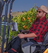 Tablet mount on excavator pillar