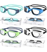 Zeligerstar Kids Swim Goggles, 4 Pack Swimming Goggles for Kids 6-14, Anti-Fog UV Protection Pool...