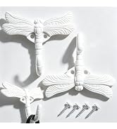 Sutfmwe Dragonfly Coat Hooks Decorative Hooks Wall Hooks 2pcs Oil Brush White Shabby Chic Decorat...