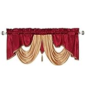 Valarie Fancy Window Valance. 54 x 18 inches. Taffeta Fabric with Soft Satin Swag. Add Some Royal...