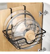 TIDIIABODE Pot Lid Organizer, Adjustable Kitchen Pot Lid Holder Inside Cabinet, Kitchen Cabinet O...