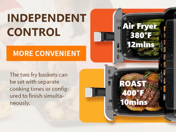 OLIXIS Dual Basket Air Fryer