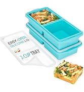 XOMOO Silicone Freezer Tray With Lid-Soup Freezer Container molds-2-cup Extra Large Ice Cube Tray...