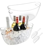 Ice Buckets for Parties, 2 Pack 7.5L Upgraded Thickened Acrylic Ice Bucket Set with 2 Scoops,Larg...