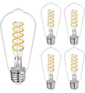 Austin Coast 4 PCS Dimmable Vintage LED Edison Bulbs, 6W Equivalent 60 Watt, Natural White 4000K,...