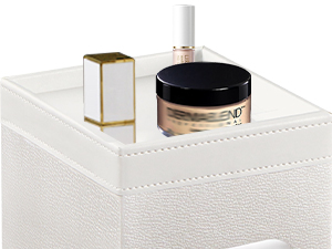 Tissue Box Cover, PU Leather Square Tissue Box Holder with Storage Tray