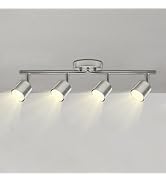 MingBright 4-Light Track Lighting Kit - 270° Swivel & 90° Tilt Adjustable, Brushed Nickel Ceiling...