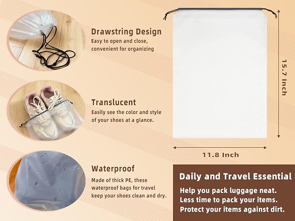 clear shoe bags