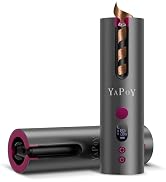 YAPOY Cordless Automatic Curling Iron Rechargeable Auto Curlers with 5 Temps & Timers, Heat Insul...