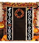 Halloween Decorations Trick or Treat Hocus Pocus Banner Porch Door Welcome Sign for Halloween Dec...