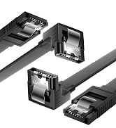 qintxgrtysen SATA Cable III, 2 Pack SATA Cable III 6Gbps Straight HDD SDD Data Cable with Locking...