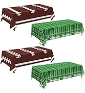 QIYANPAX 4 Pack Football Party Decorations, Football Tablecloth, Plastic Touchdown Table Cover fo...