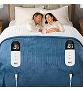Degrees of Comfort Sherpa Plush Dual Control Electric Blanket Queen Size, Heating Blankets | Wash...