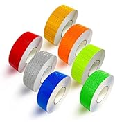 7 Rolls Reflective Tape Reflective Warning Tape Outdoor Waterproof Reflective Tape Nighttime Safe...