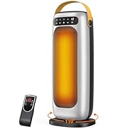 KQPZ Space Heater, 1500W PTC Ceramic Electric Heaters for Indoor Use with Remote, 4 Levels Room H...