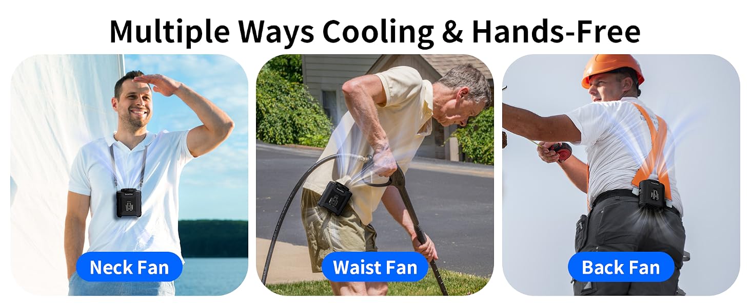 belt fan clip on waist portable cooling fan