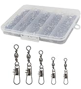 Beoccudo Fishing Swivels Snap Swivels 210pcs Barrel Swivels with Snaps, Fishing Swivels Saltwater...