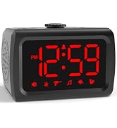 Peakeep 115dB Super Loud Alarm Clock for Heavy Sleepers, Large Display Auto/Manual Brightness for...