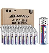 ACDelco 100-Count AA Batteries, Maximum Power Super Alkaline Battery, 10-Year Shelf Life, Reclosa...