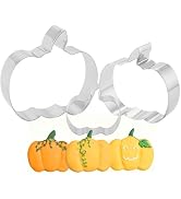 Pumpkin Cookie Cutters Set,3.54", 3.2", 2.87"- 3Pcs Halloween Thanksgiving Fruit Cookie Cutters f...