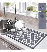 Dish Drying Mat for Kitchen Counter Super Absorbent Drying Mat Hide Stain Dish Mat Drying Kitchen...